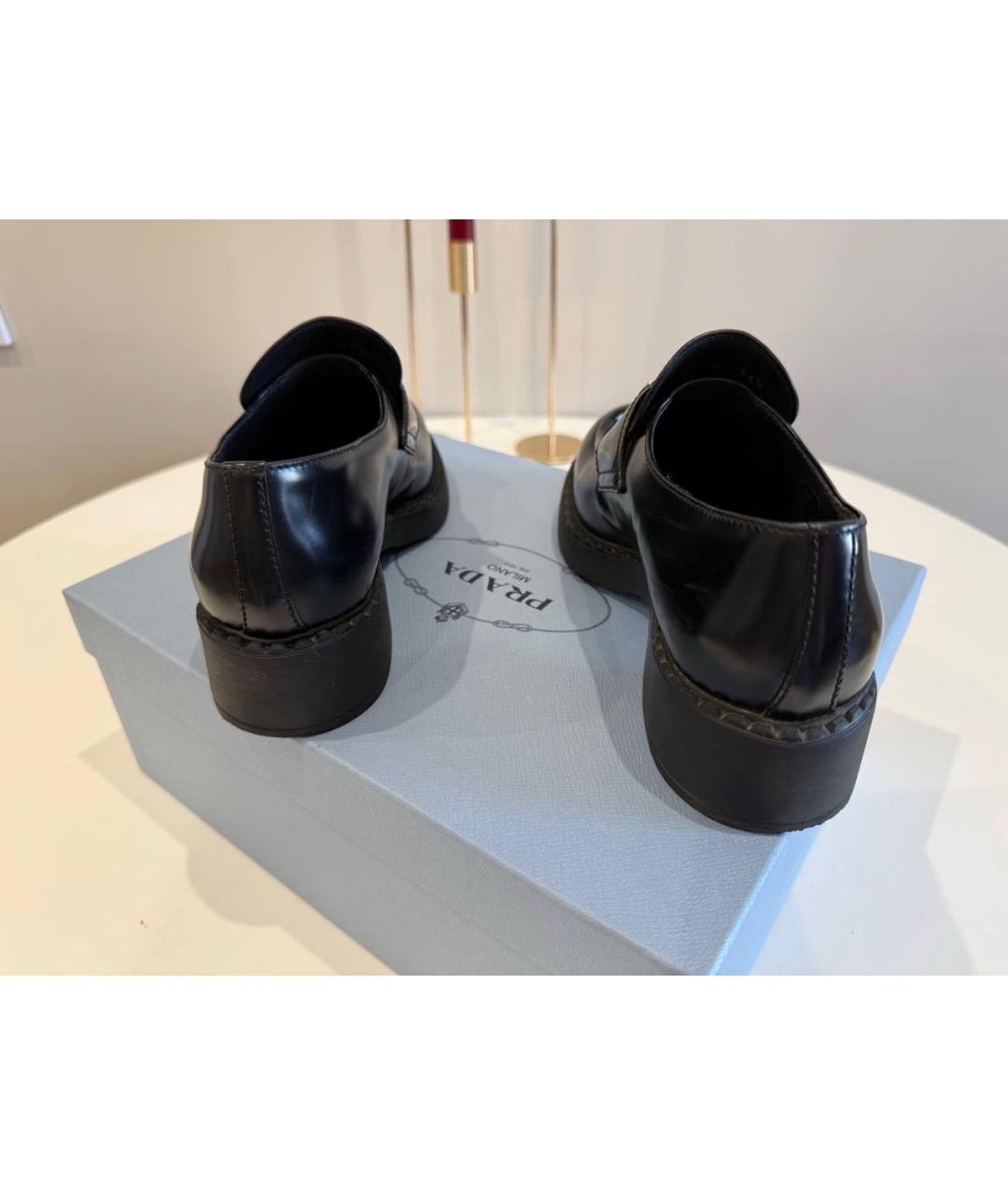 PRADA Черные кожаные лоферы, фото 4
