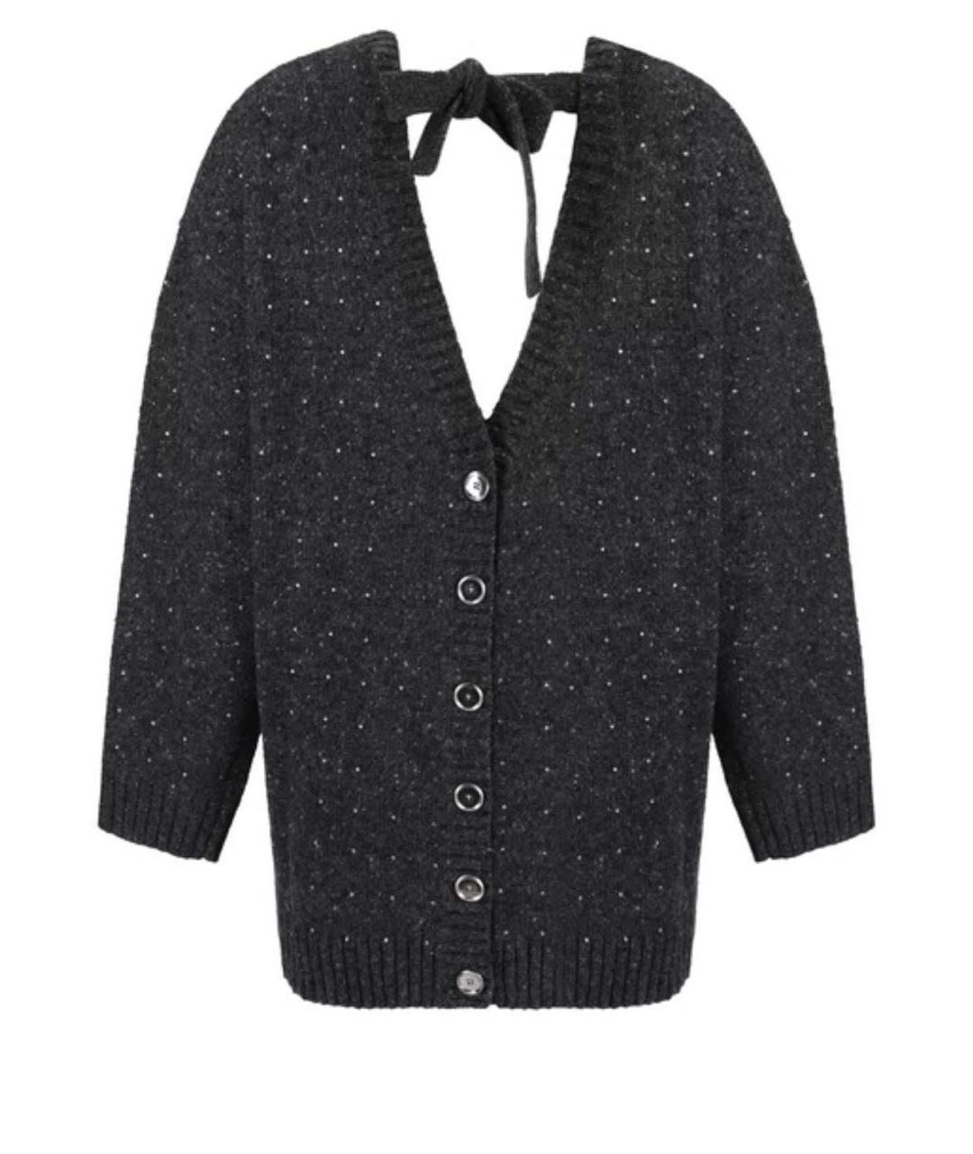 PINKO Антрацитовый шерстяной кардиган, фото 2