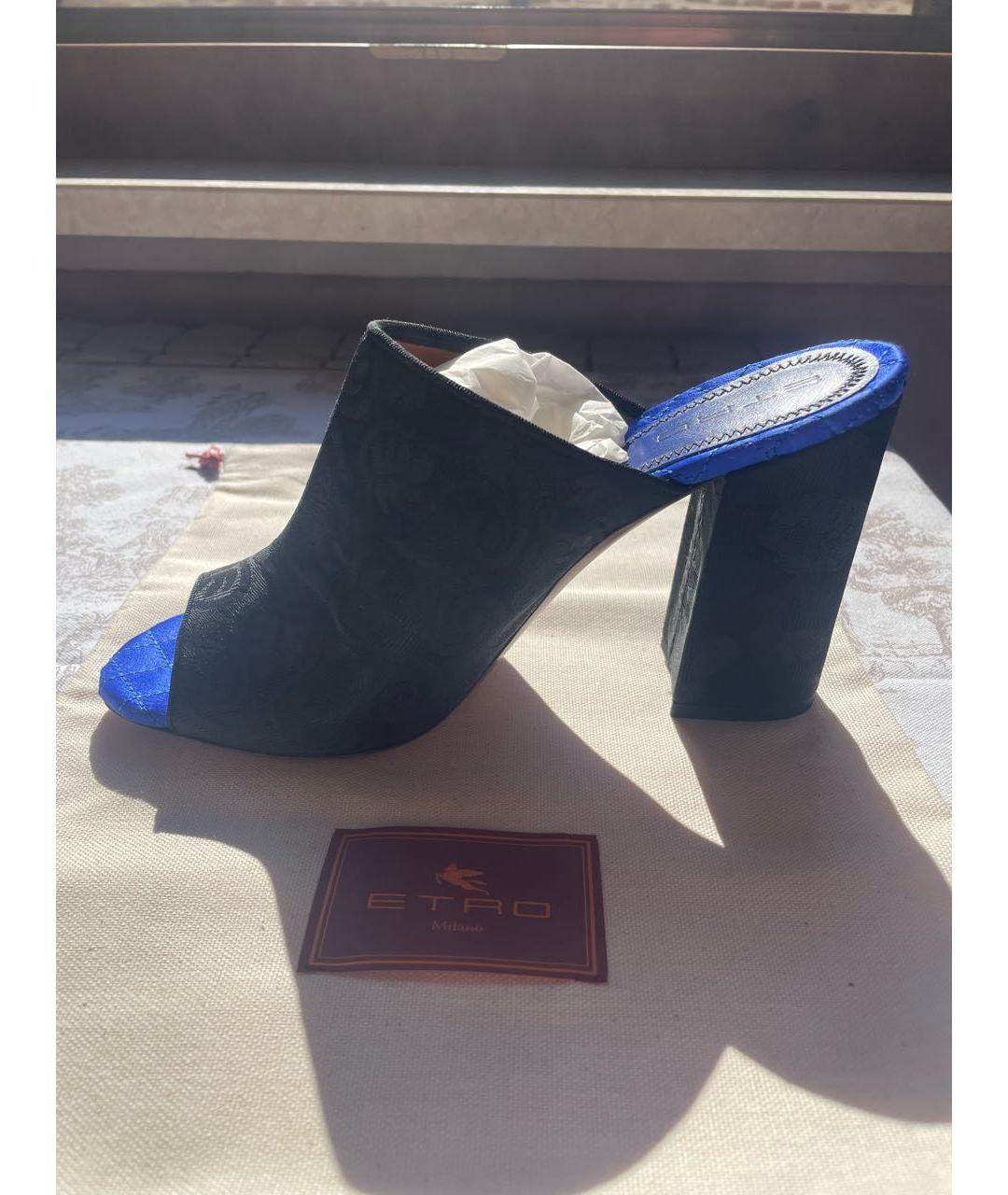 ETRO Синие текстильные сабо, фото 2