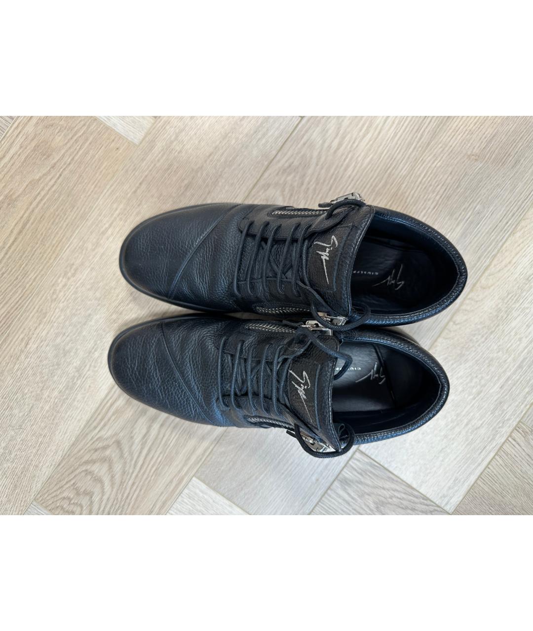 GIUSEPPE ZANOTTI DESIGN Черные кожаные высокие ботинки, фото 3