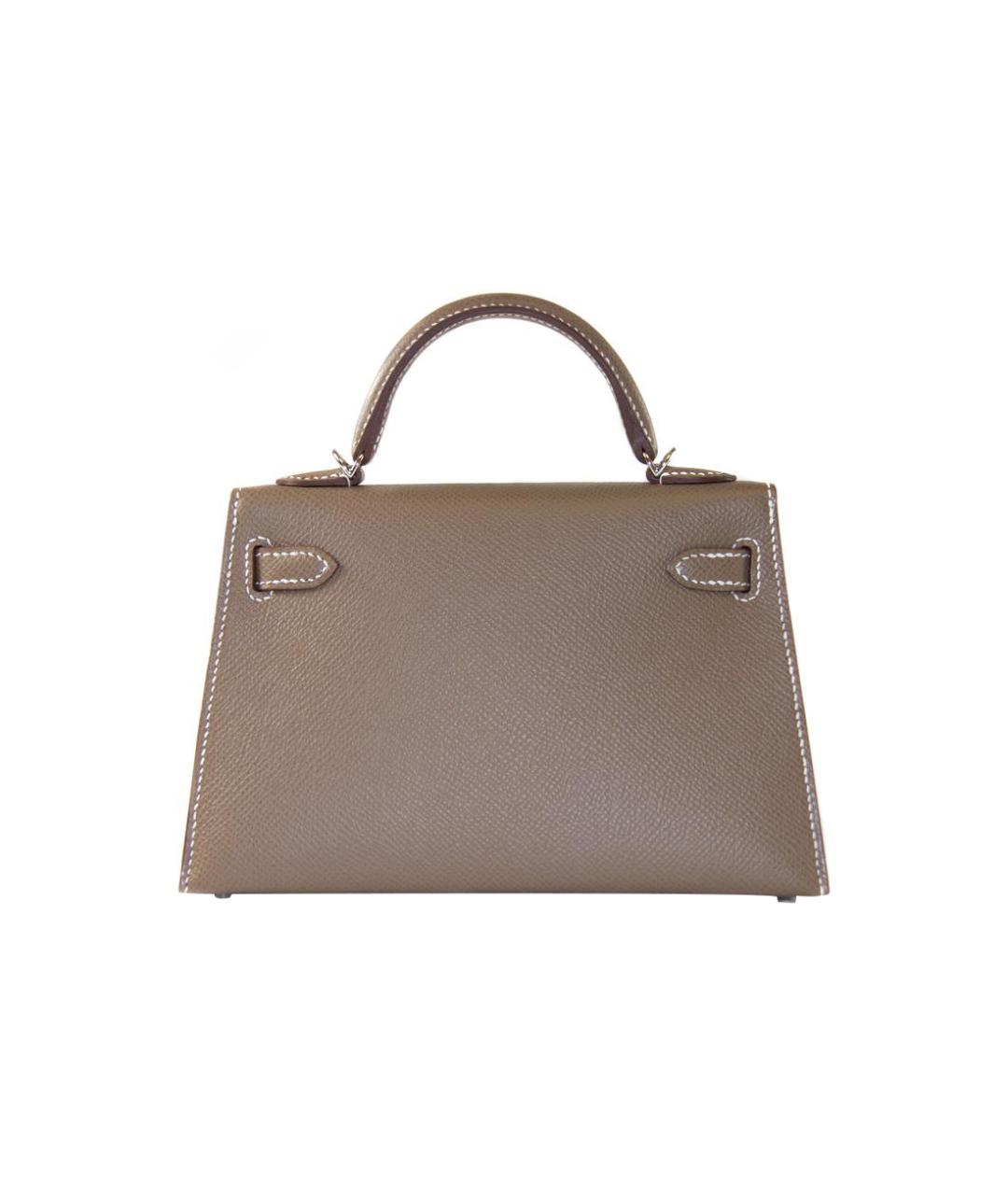 HERMES Коричневая кожаная сумка через плечо, фото 5