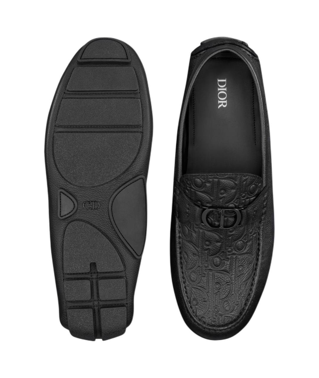 CHRISTIAN DIOR Черные кожаные лоферы, фото 5