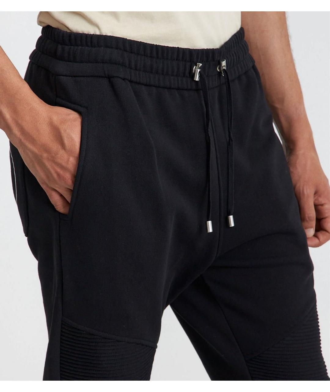 BALMAIN Черные хлопко-эластановые повседневные брюки, фото 4