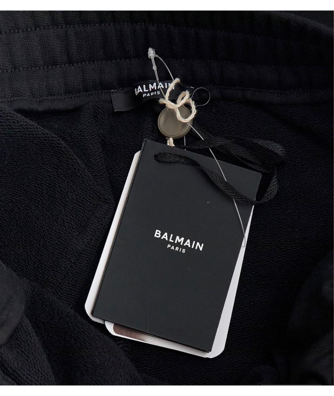 BALMAIN Черные хлопко-эластановые повседневные брюки, фото 6