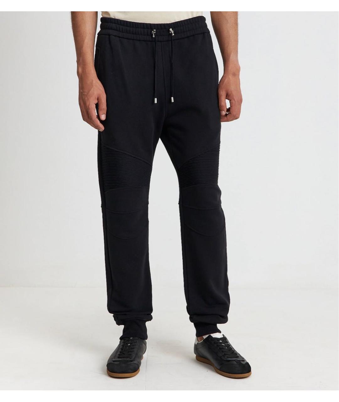 BALMAIN Черные хлопко-эластановые повседневные брюки, фото 3