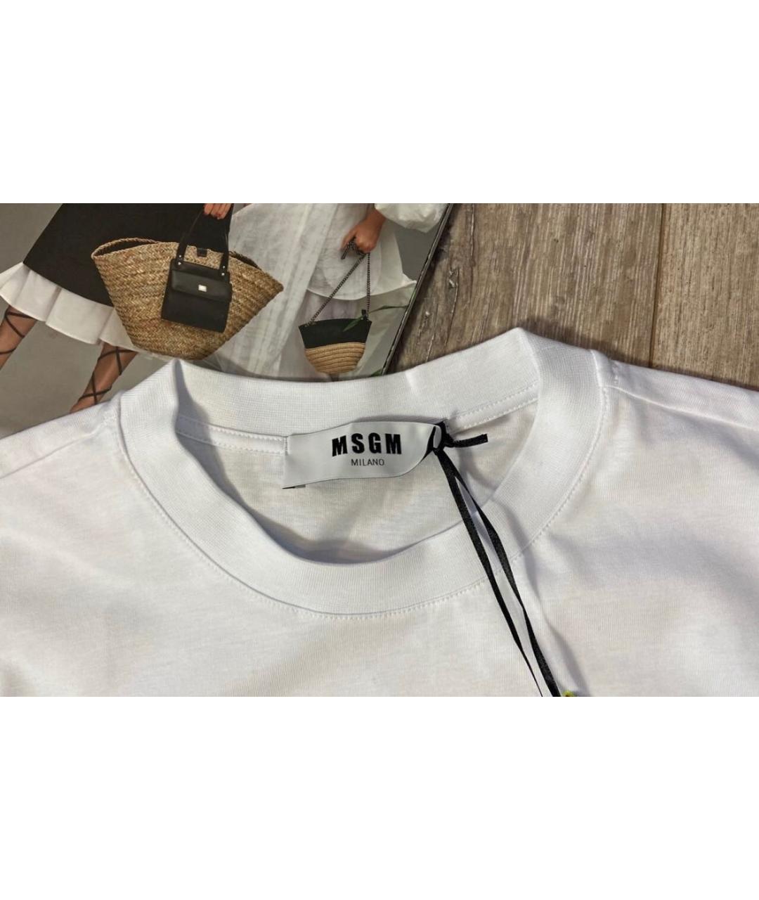 MSGM Белое хлопковое повседневное платье, фото 7