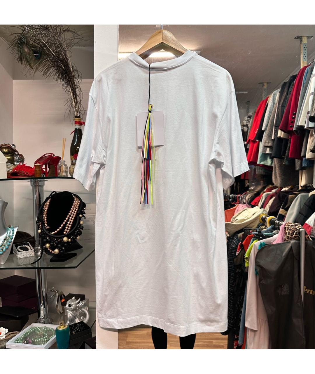 MSGM Белое хлопковое повседневное платье, фото 2