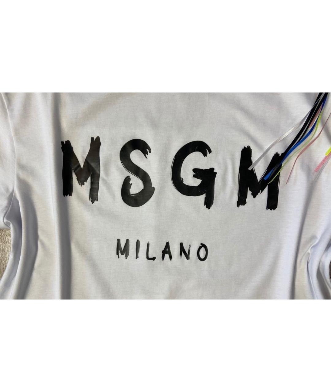 MSGM Белое хлопковое повседневное платье, фото 4