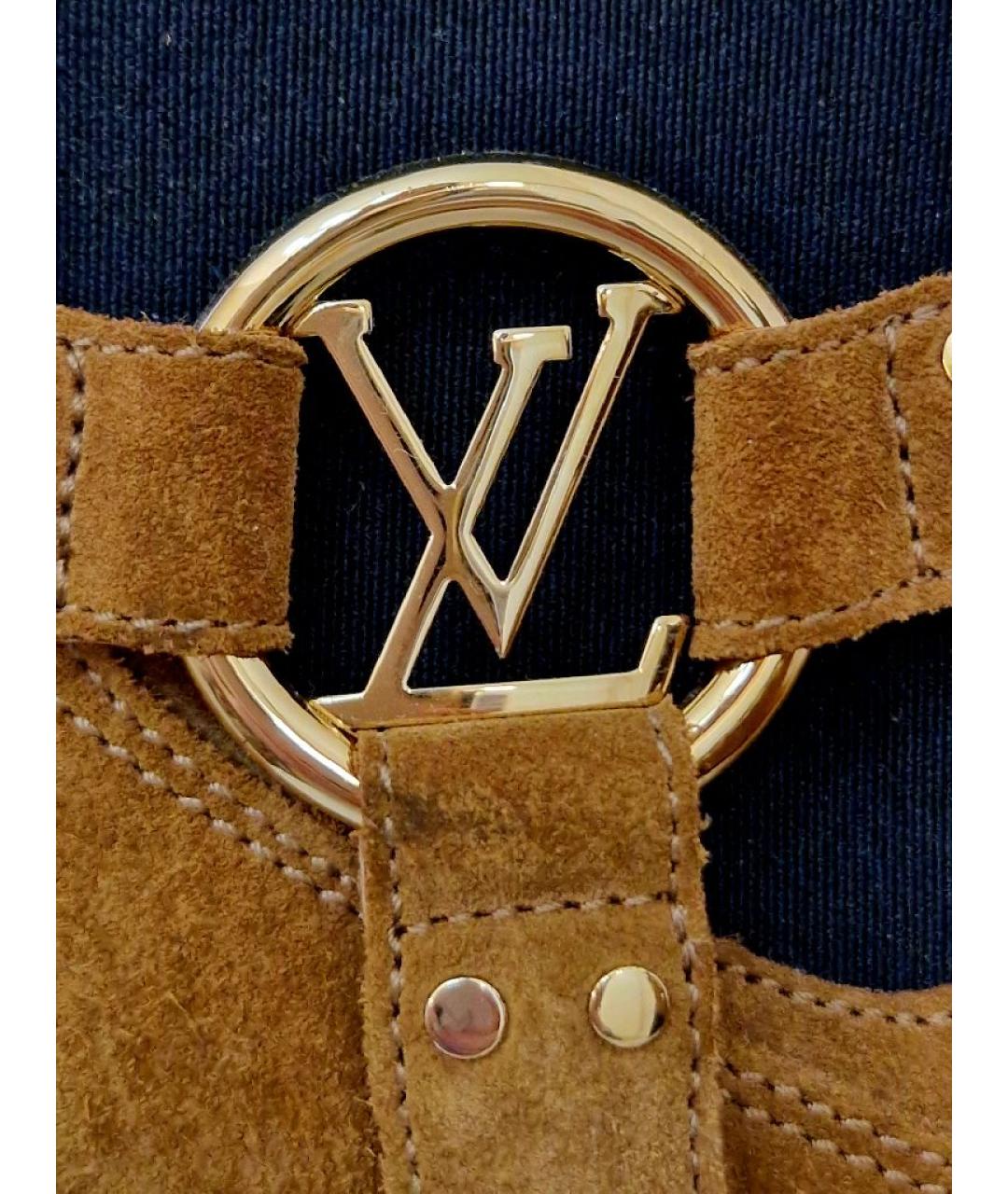 LOUIS VUITTON Коричневые замшевые полусапоги, фото 7