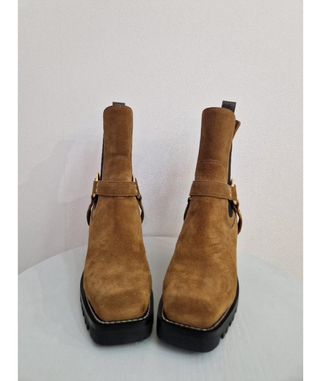 LOUIS VUITTON Коричневые замшевые полусапоги, фото 2