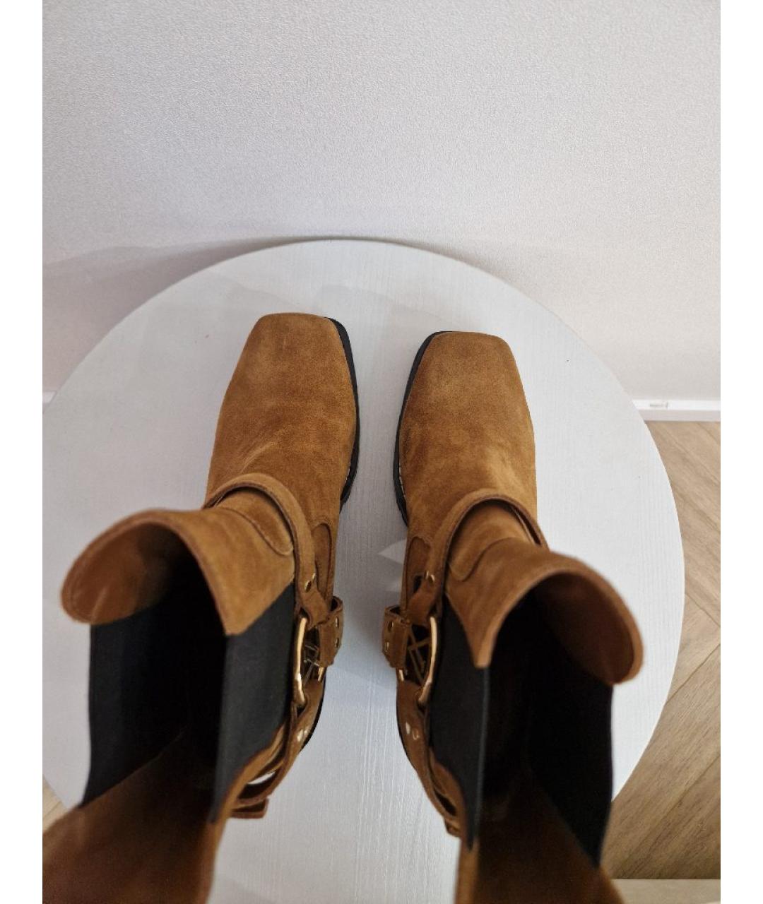 LOUIS VUITTON Коричневые замшевые полусапоги, фото 3