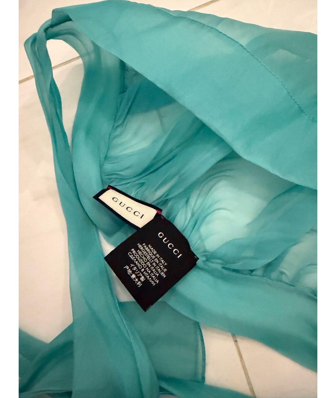 GUCCI Бирюзовая повязка на голову, фото 2