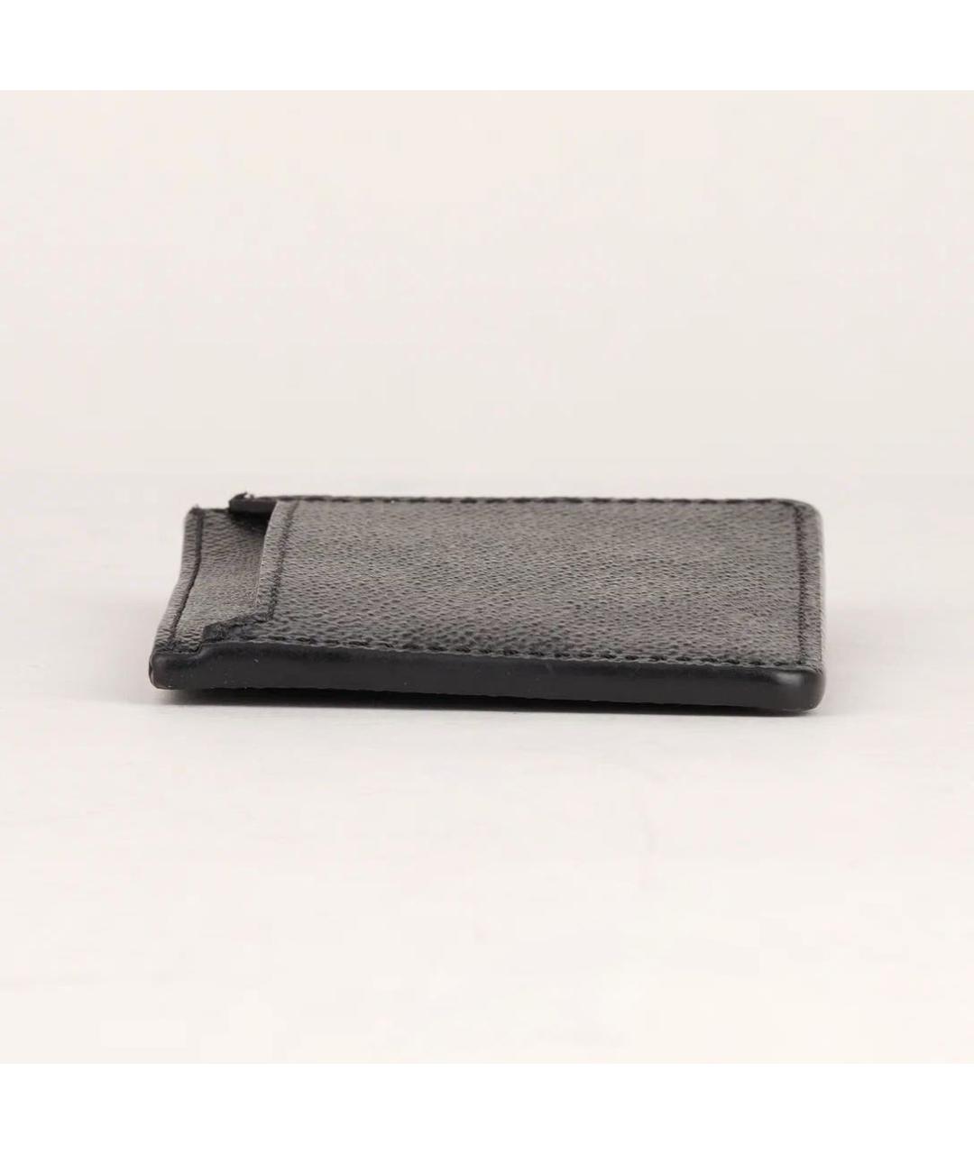 LOUIS VUITTON Черный кожаный кардхолдер, фото 5