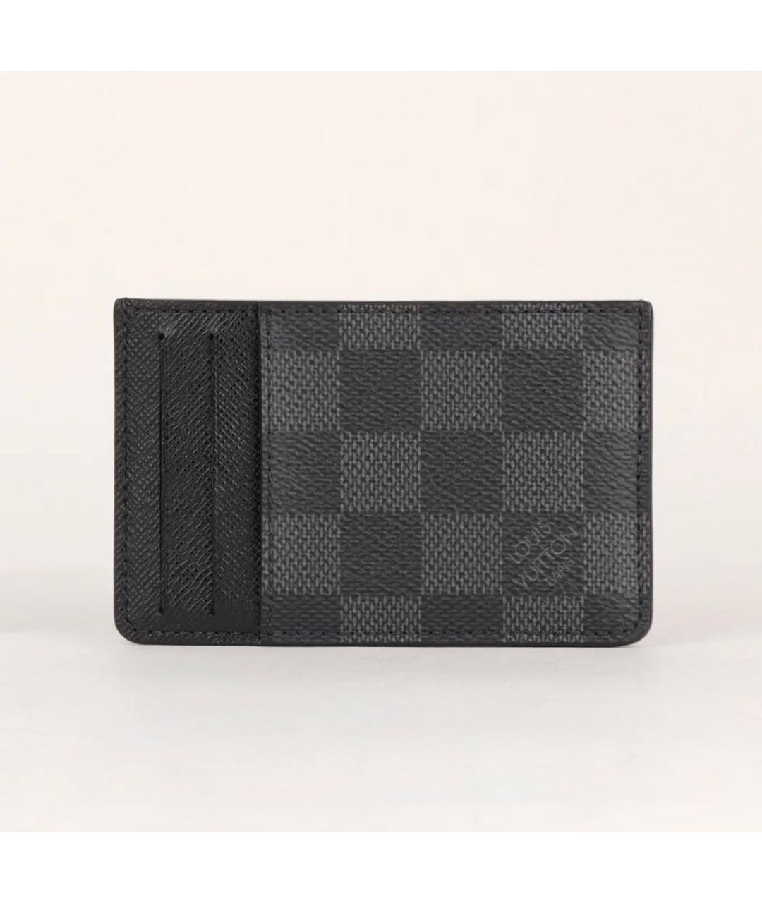 LOUIS VUITTON Черный кожаный кардхолдер, фото 9