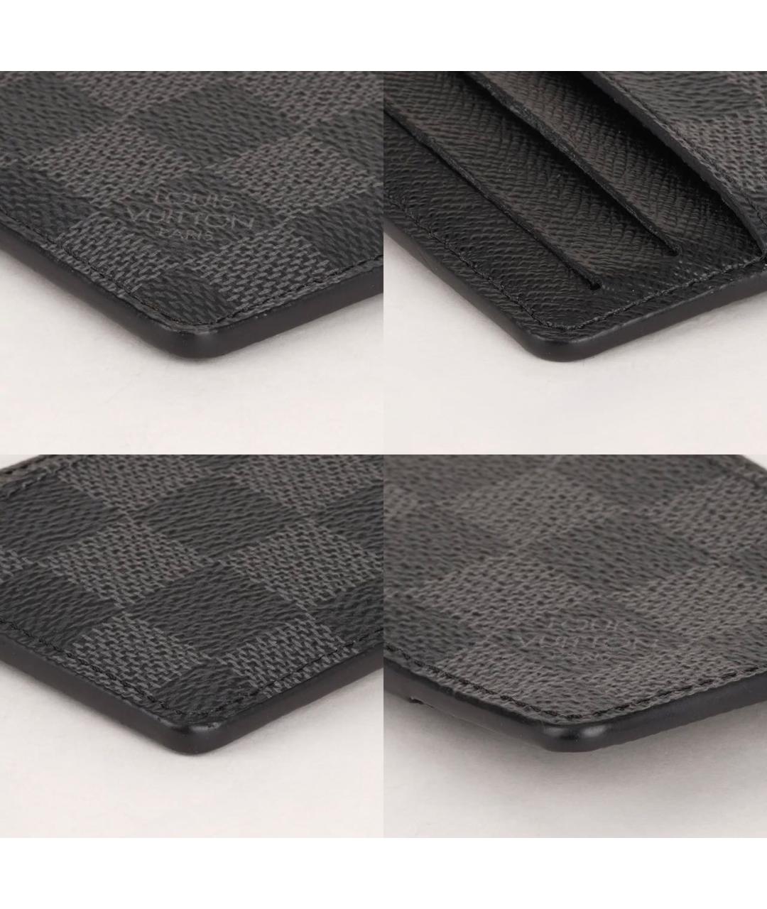 LOUIS VUITTON Черный кожаный кардхолдер, фото 8
