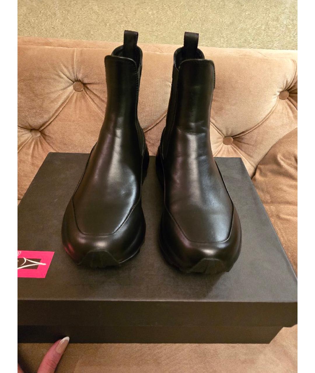 OFFICINE CREATIVE Черные кожаные ботинки, фото 2