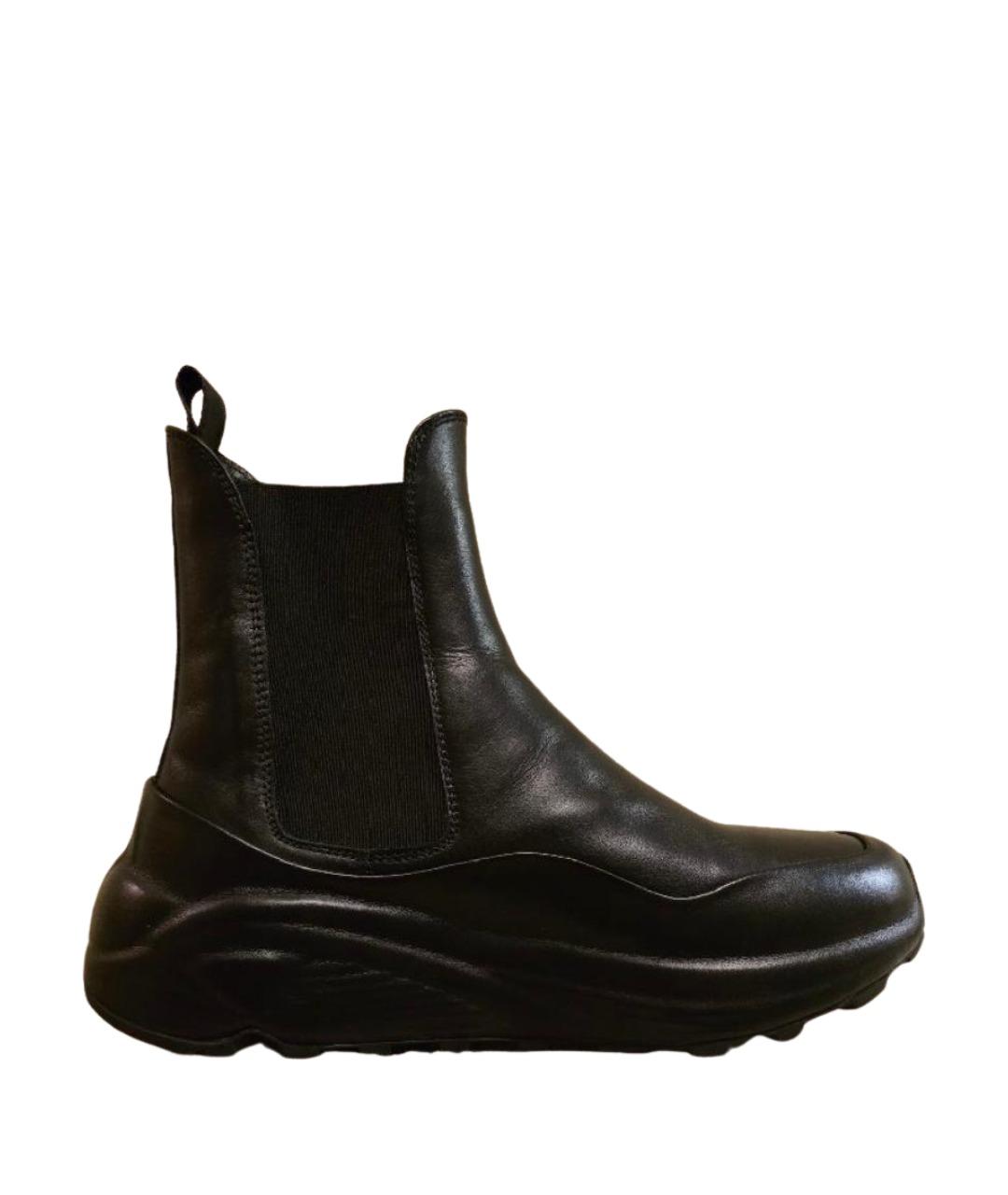 OFFICINE CREATIVE Черные кожаные ботинки, фото 1