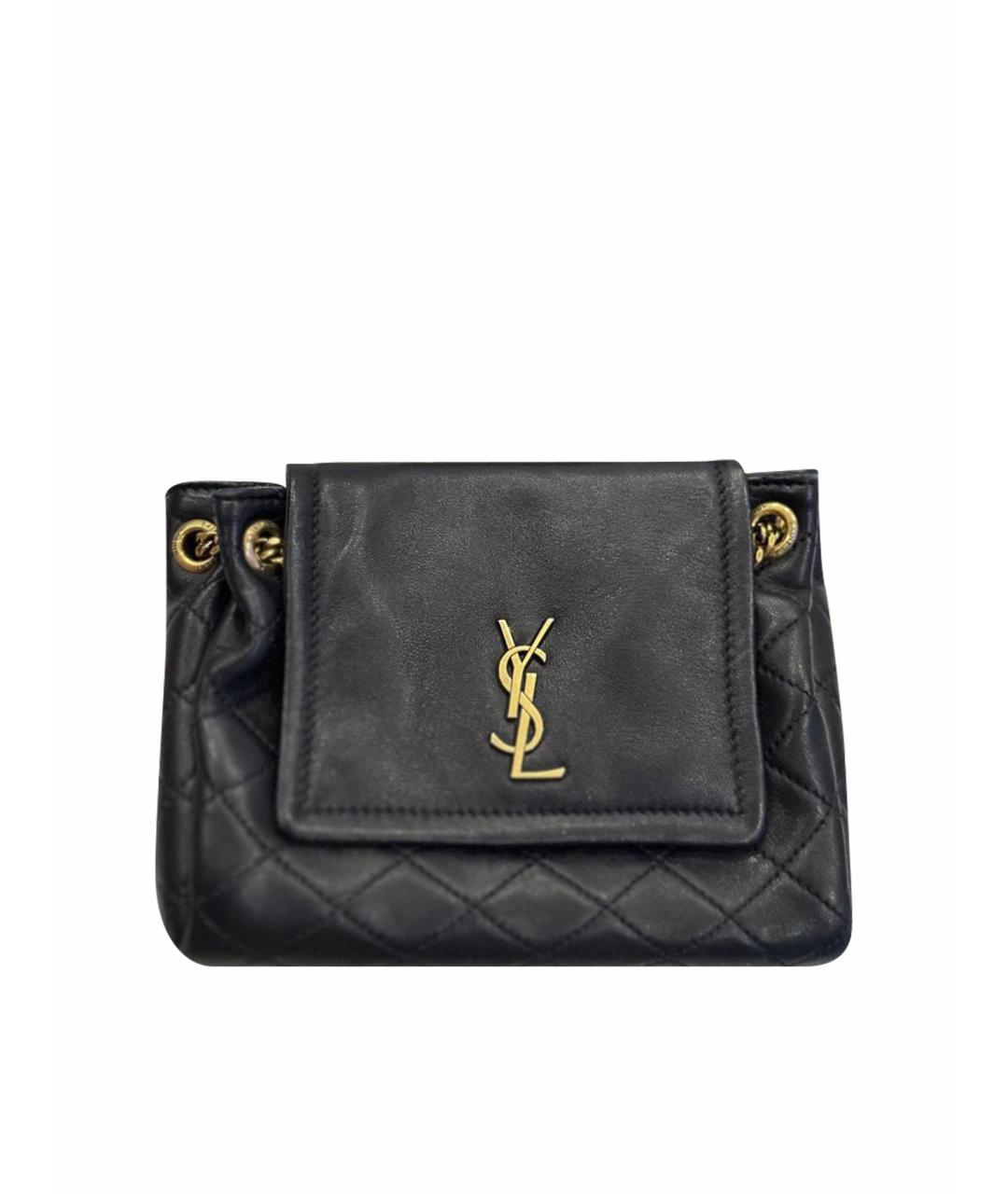 SAINT LAURENT Черная кожаная сумка через плечо, фото 1