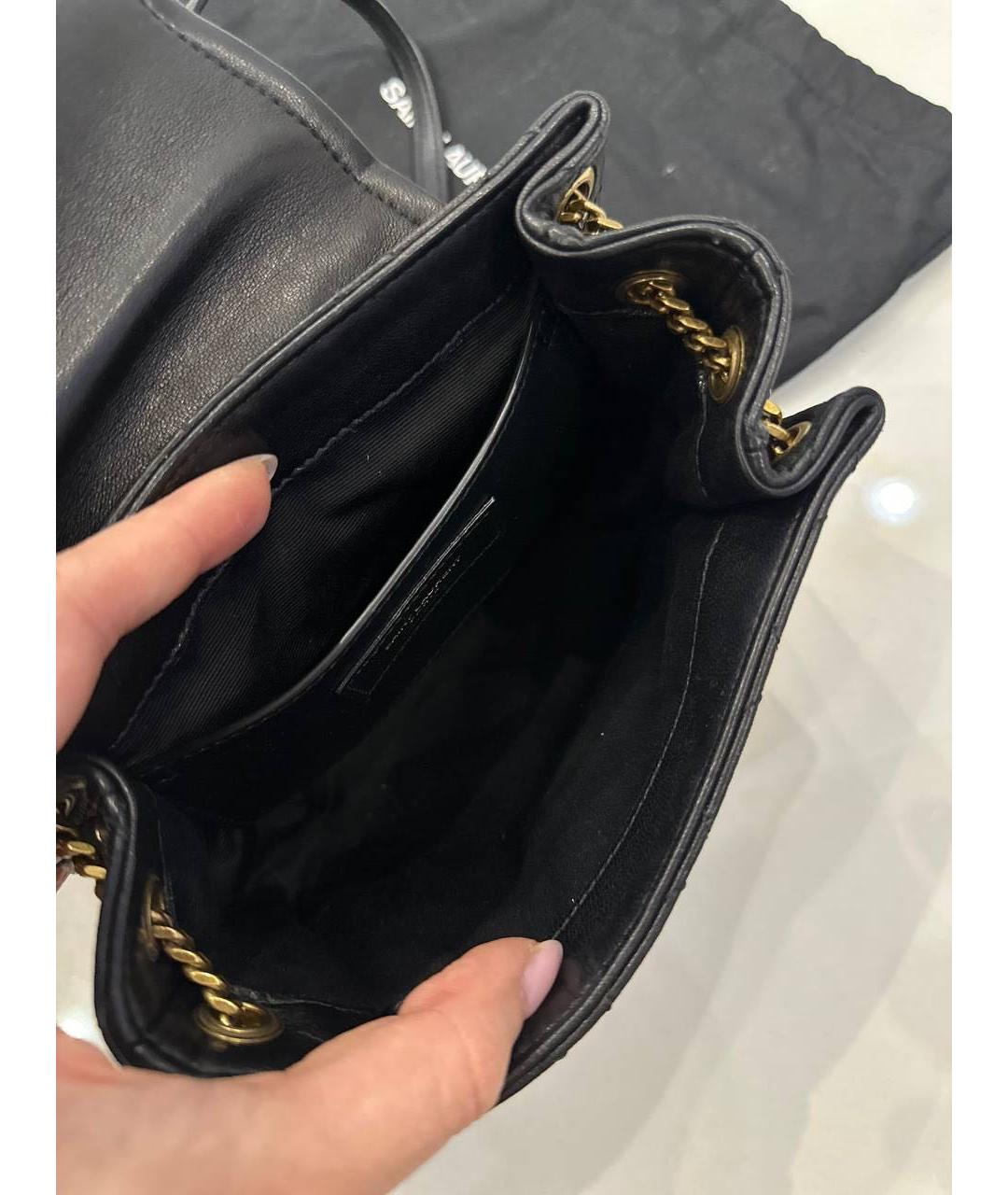 SAINT LAURENT Черная кожаная сумка через плечо, фото 4