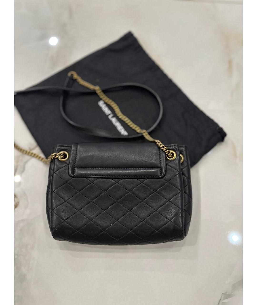 SAINT LAURENT Черная кожаная сумка через плечо, фото 3