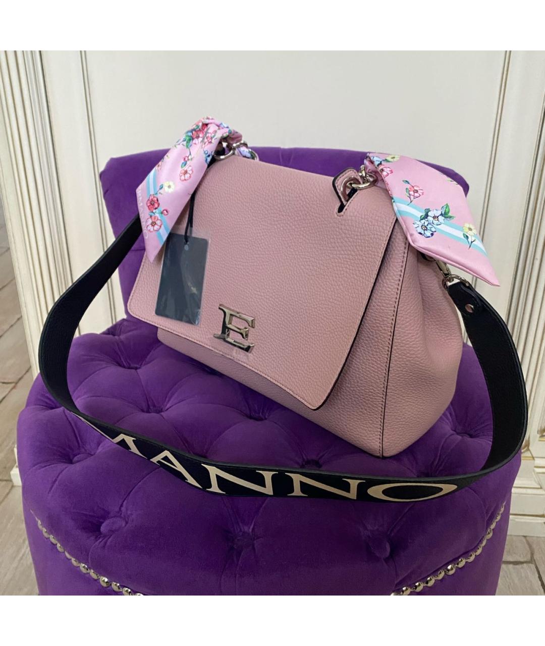 ERMANNO SCERVINO Розовая сумка с короткими ручками из искусственной кожи, фото 6