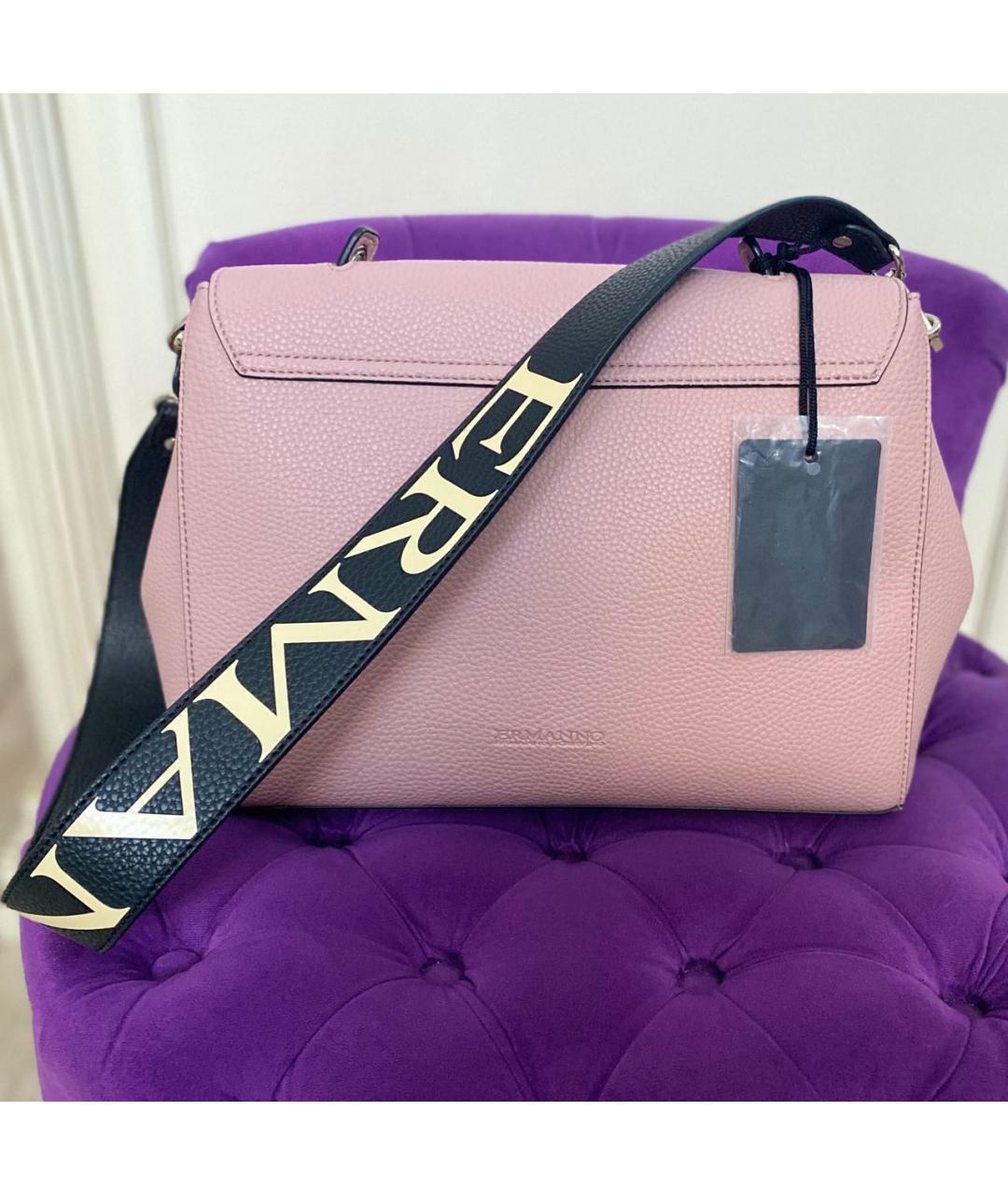 ERMANNO SCERVINO Розовая сумка с короткими ручками из искусственной кожи, фото 8