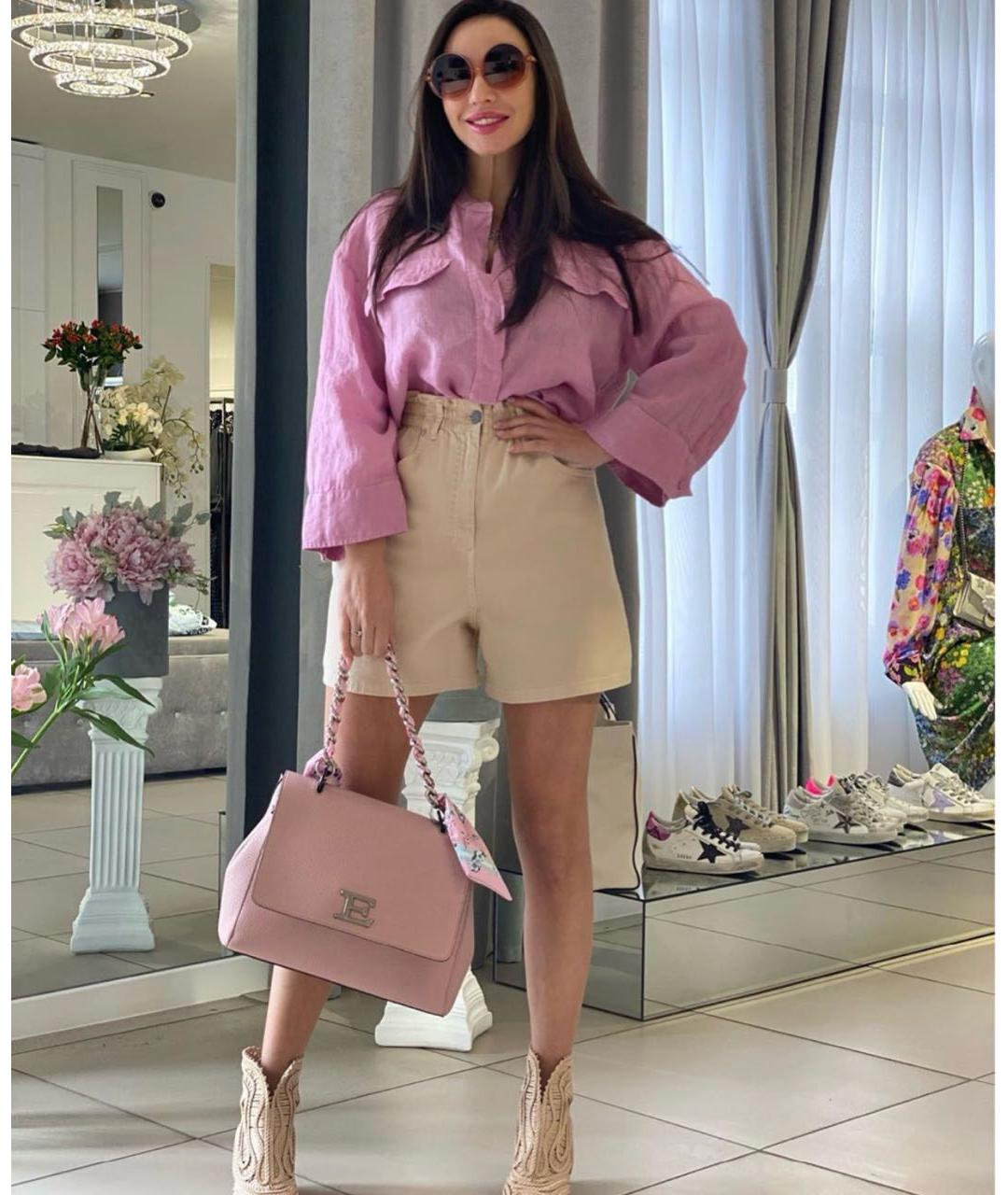 ERMANNO SCERVINO Розовая сумка с короткими ручками из искусственной кожи, фото 5