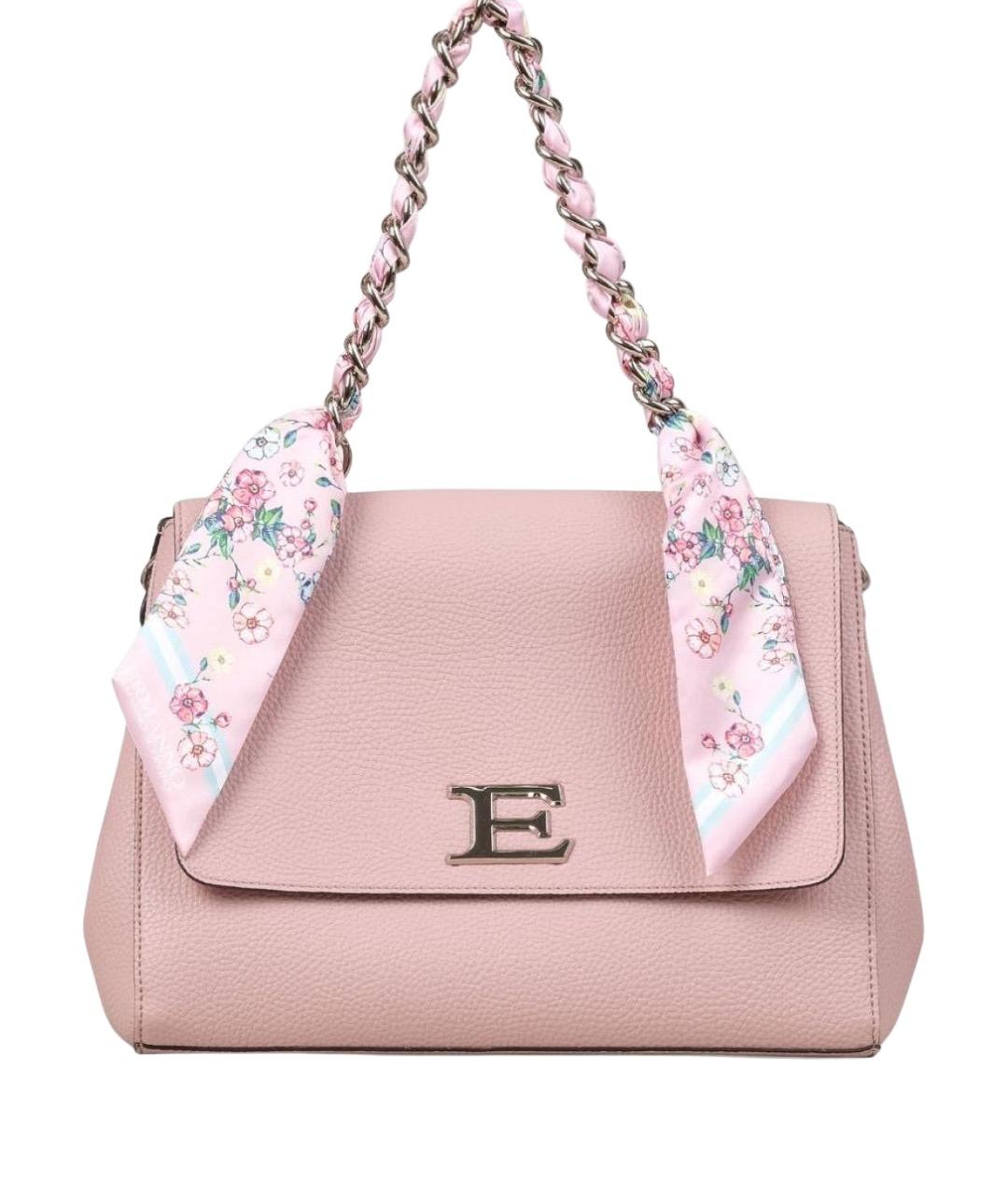 ERMANNO SCERVINO Розовая сумка с короткими ручками из искусственной кожи, фото 1