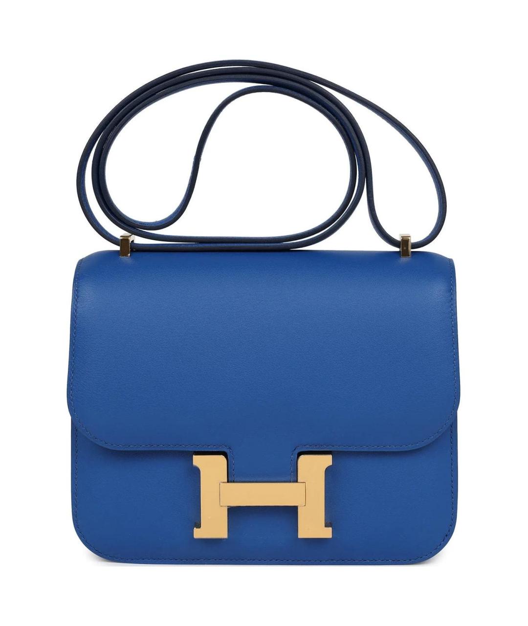 HERMES Синяя кожаная сумка через плечо, фото 1