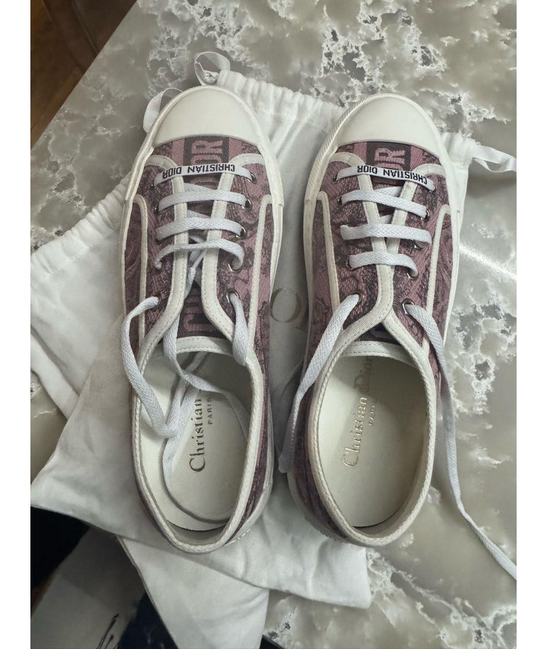 CHRISTIAN DIOR Розовые текстильные кеды, фото 3