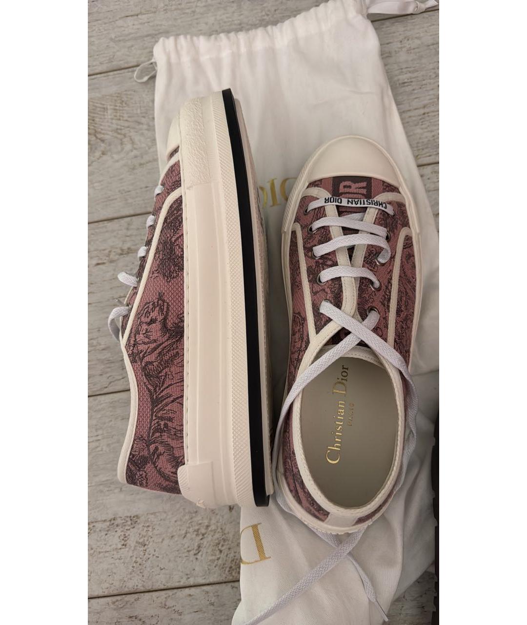 CHRISTIAN DIOR Розовые текстильные кеды, фото 7