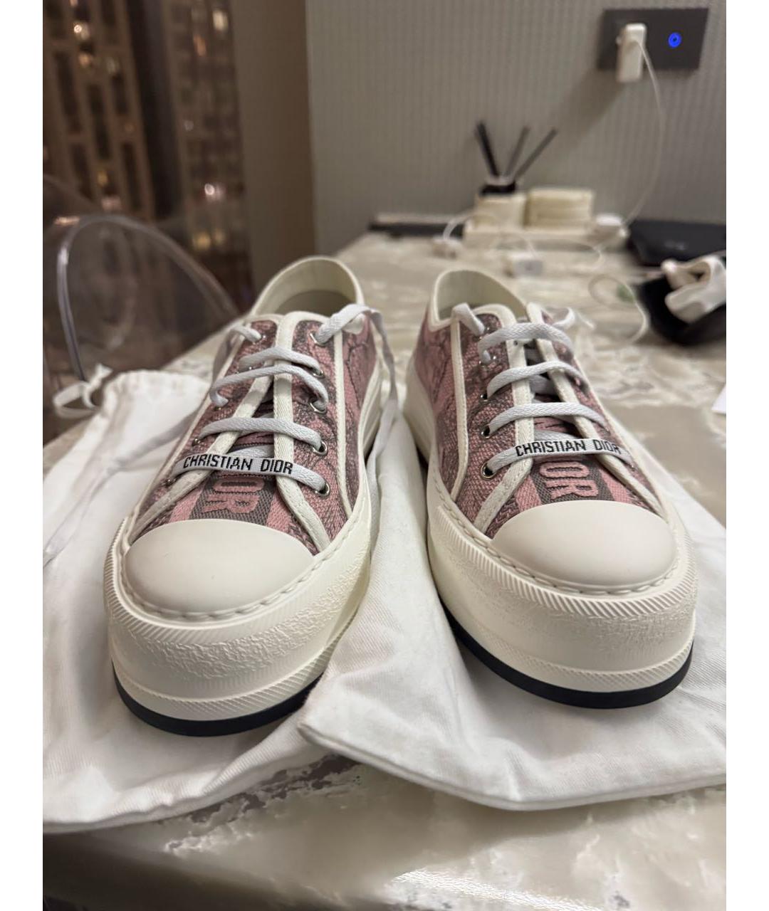CHRISTIAN DIOR Розовые текстильные кеды, фото 2