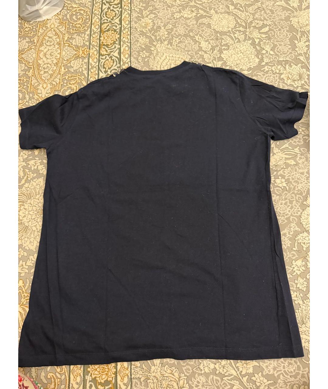 PRADA Темно-синяя хлопковая футболка, фото 3