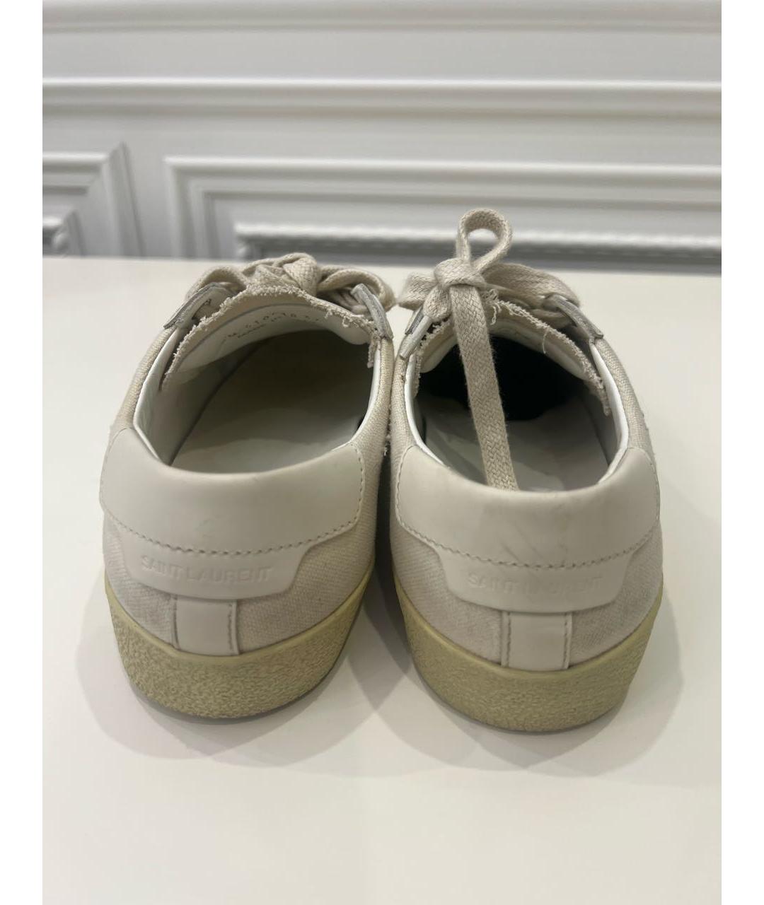 SAINT LAURENT Белые текстильные кеды, фото 4