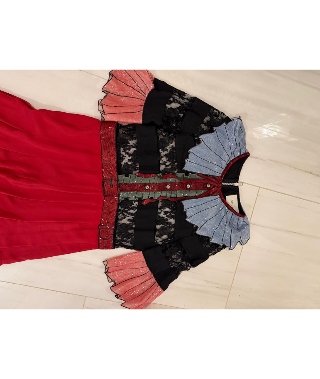 GUCCI Мульти шелковое вечернее платье, фото 2