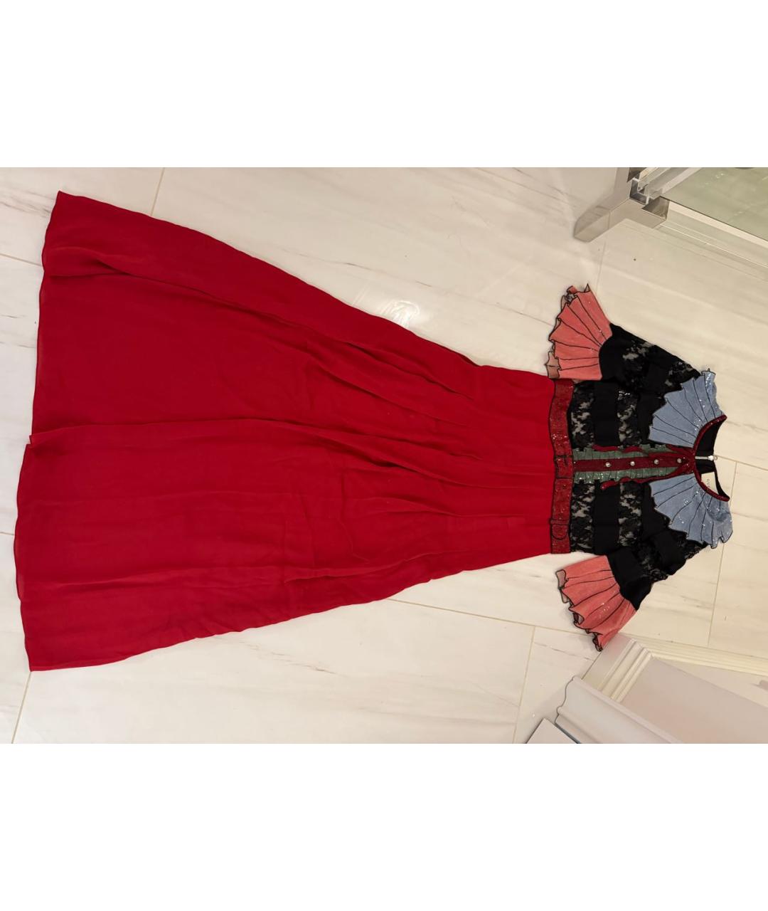 GUCCI Мульти шелковое вечернее платье, фото 5