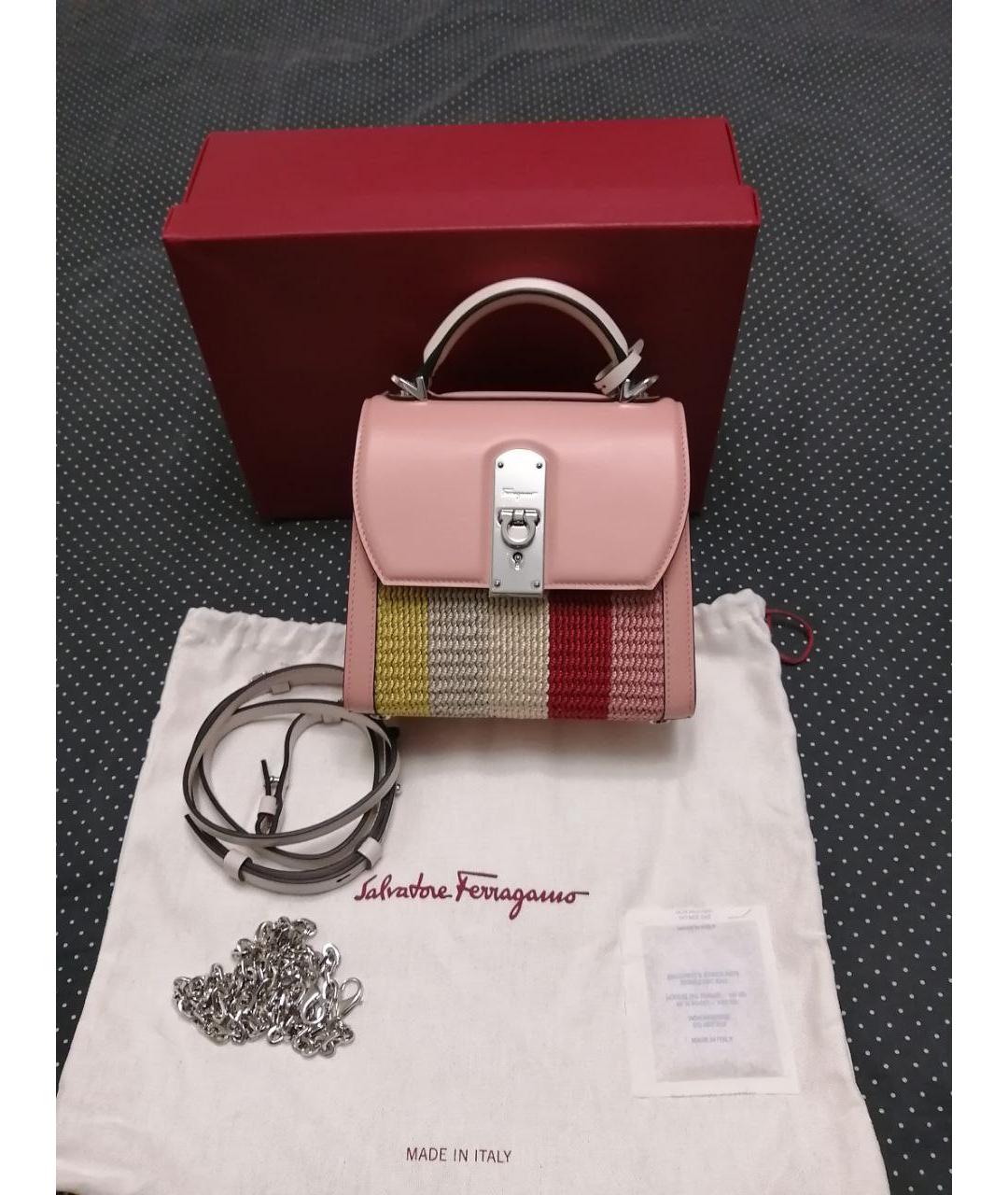 FERRAGAMO Розовая кожаная сумка через плечо, фото 8