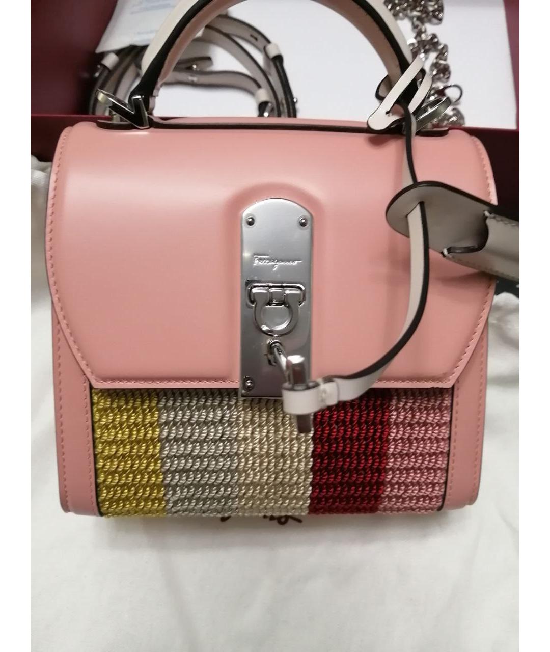 FERRAGAMO Розовая кожаная сумка через плечо, фото 6