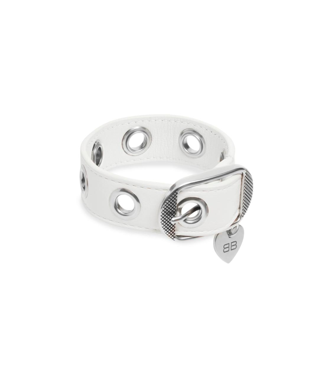 BALENCIAGA Белое кожаное кольцо, фото 2