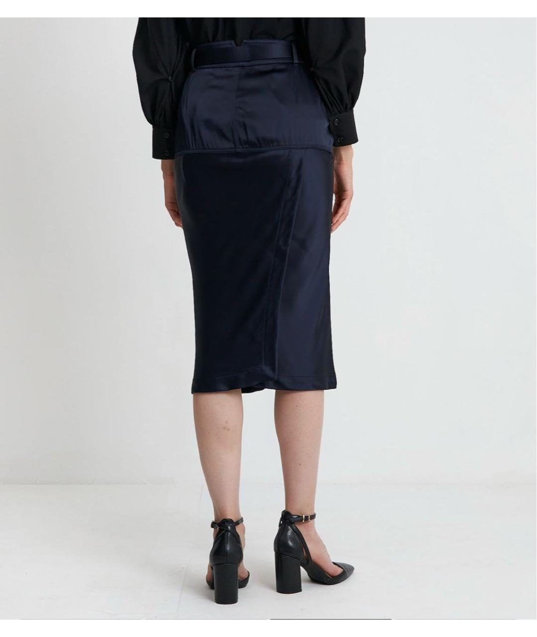 TOM FORD Темно-синяя ацетатная юбка миди, фото 2