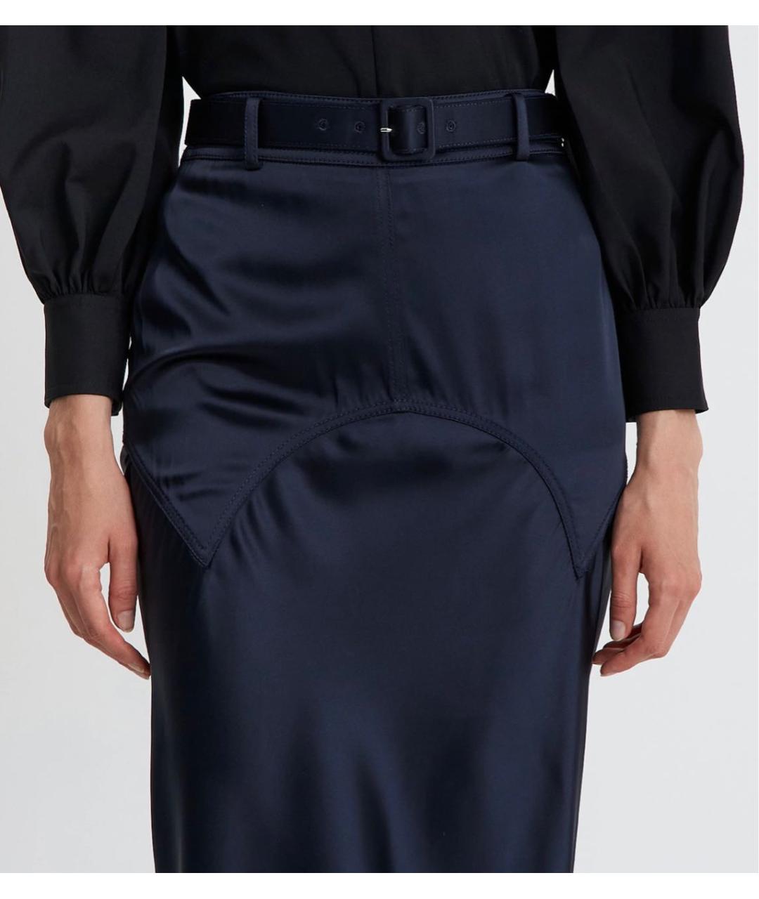 TOM FORD Темно-синяя ацетатная юбка миди, фото 4