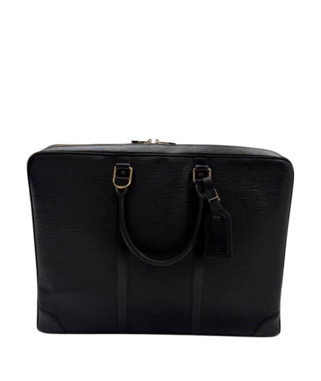 LOUIS VUITTON Черный кожаный портфель, фото 1