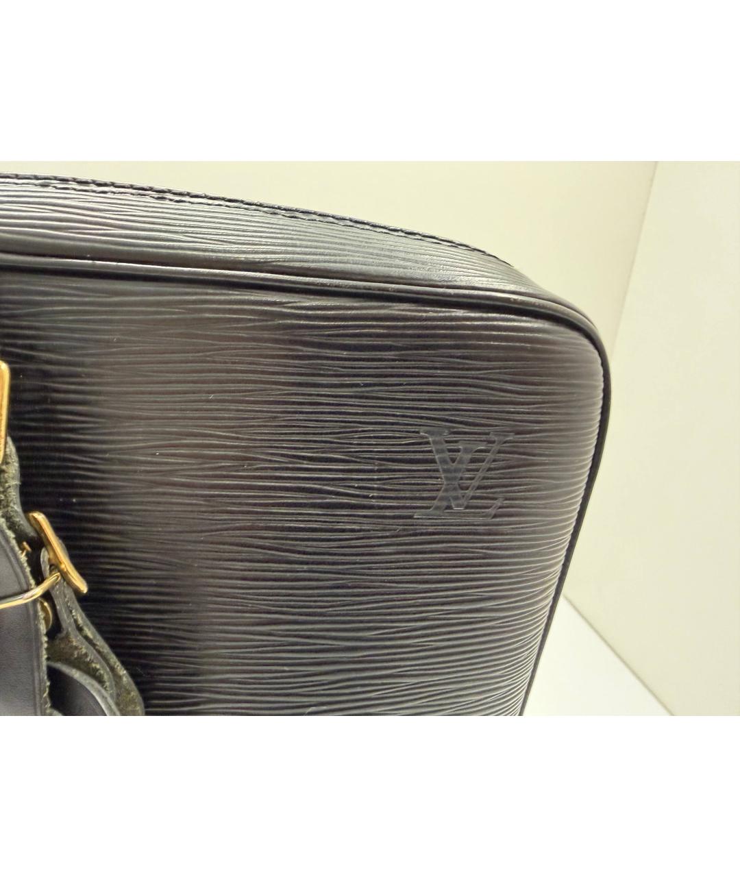 LOUIS VUITTON Черный кожаный портфель, фото 4