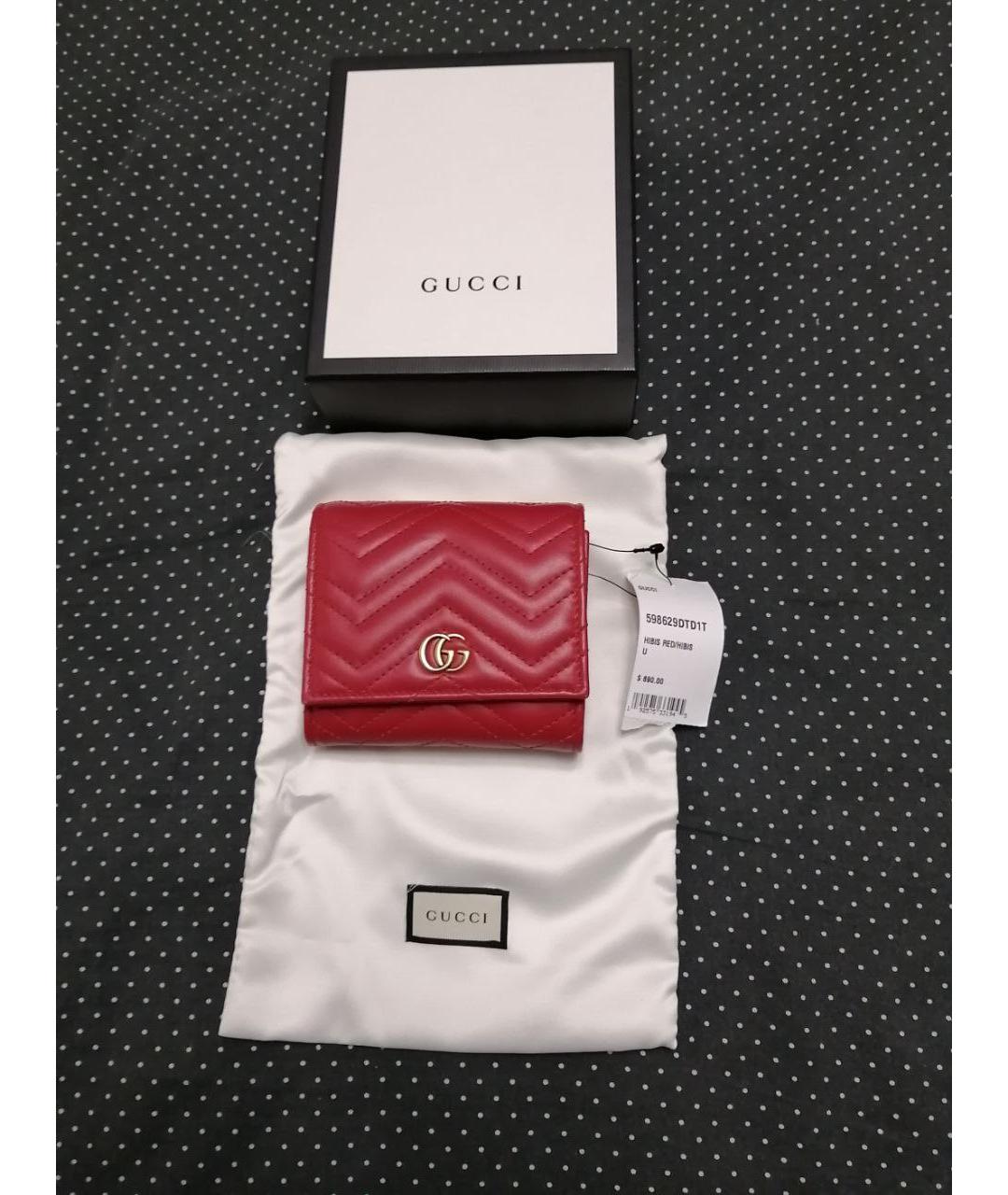 GUCCI Красный кожаный кошелек, фото 5