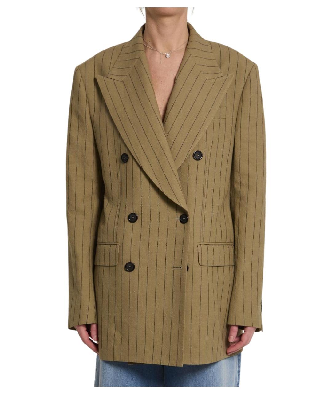 DOLCE&GABBANA Бежевый льняной жакет/пиджак, фото 1