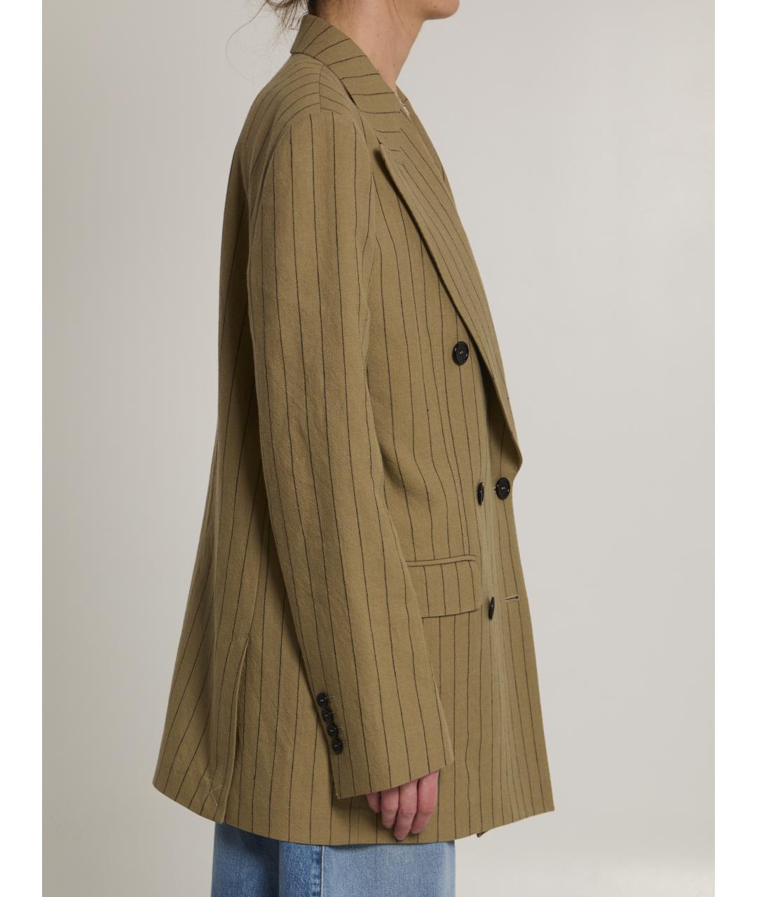 DOLCE&GABBANA Бежевый льняной жакет/пиджак, фото 3