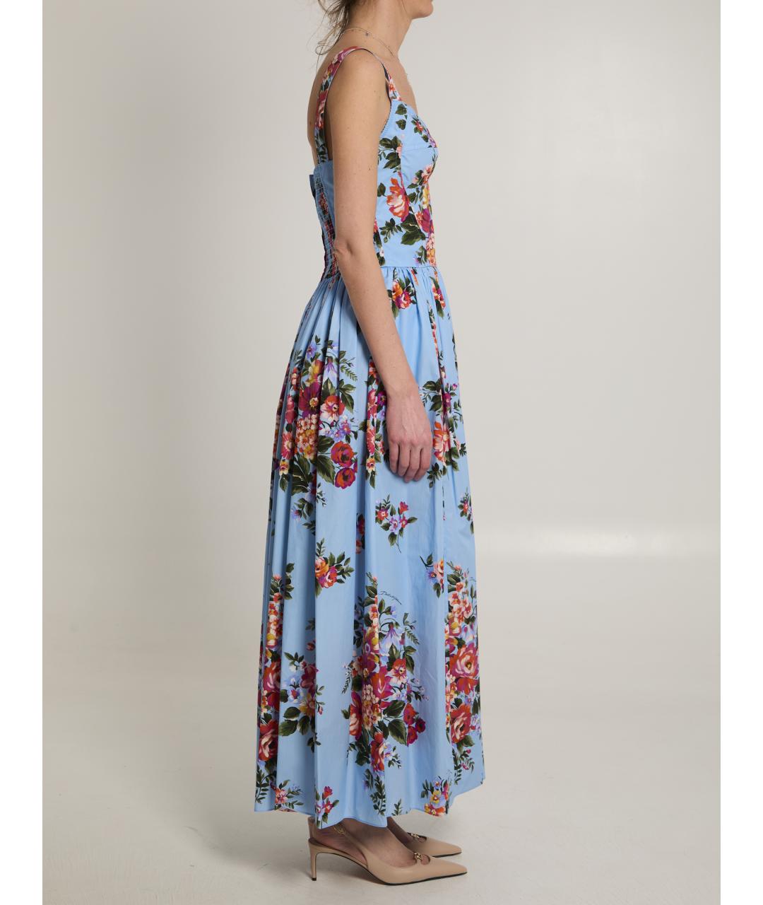 DOLCE&GABBANA Голубое хлопковое повседневное платье, фото 3