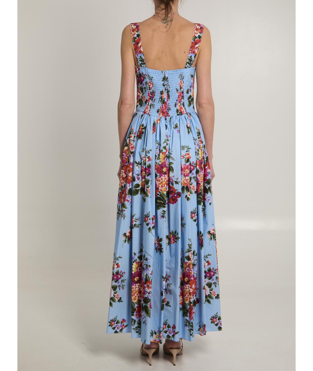 DOLCE&GABBANA Голубое хлопковое повседневное платье, фото 4