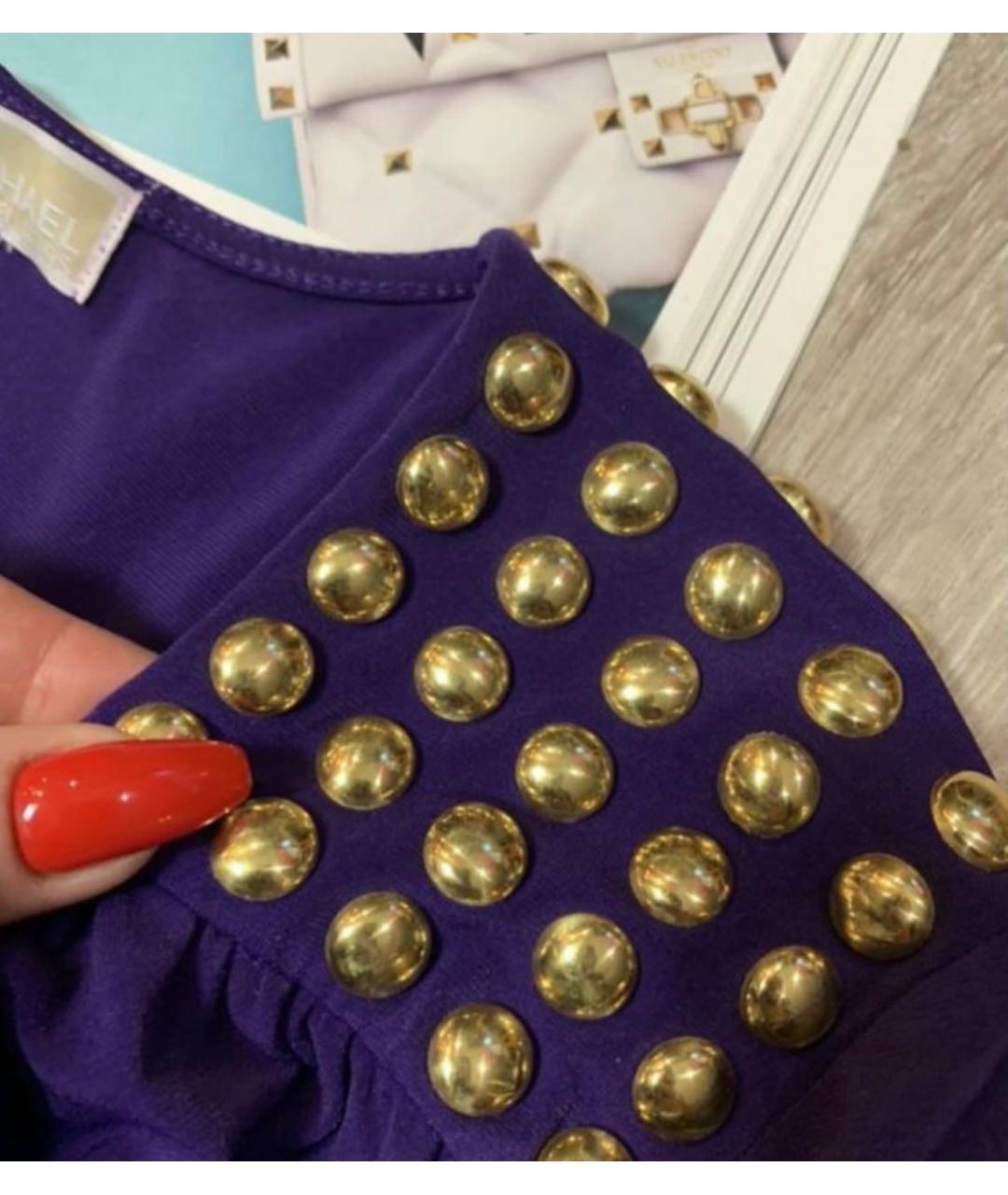 MICHAEL KORS Фиолетовое полиэстеровое повседневное платье, фото 3