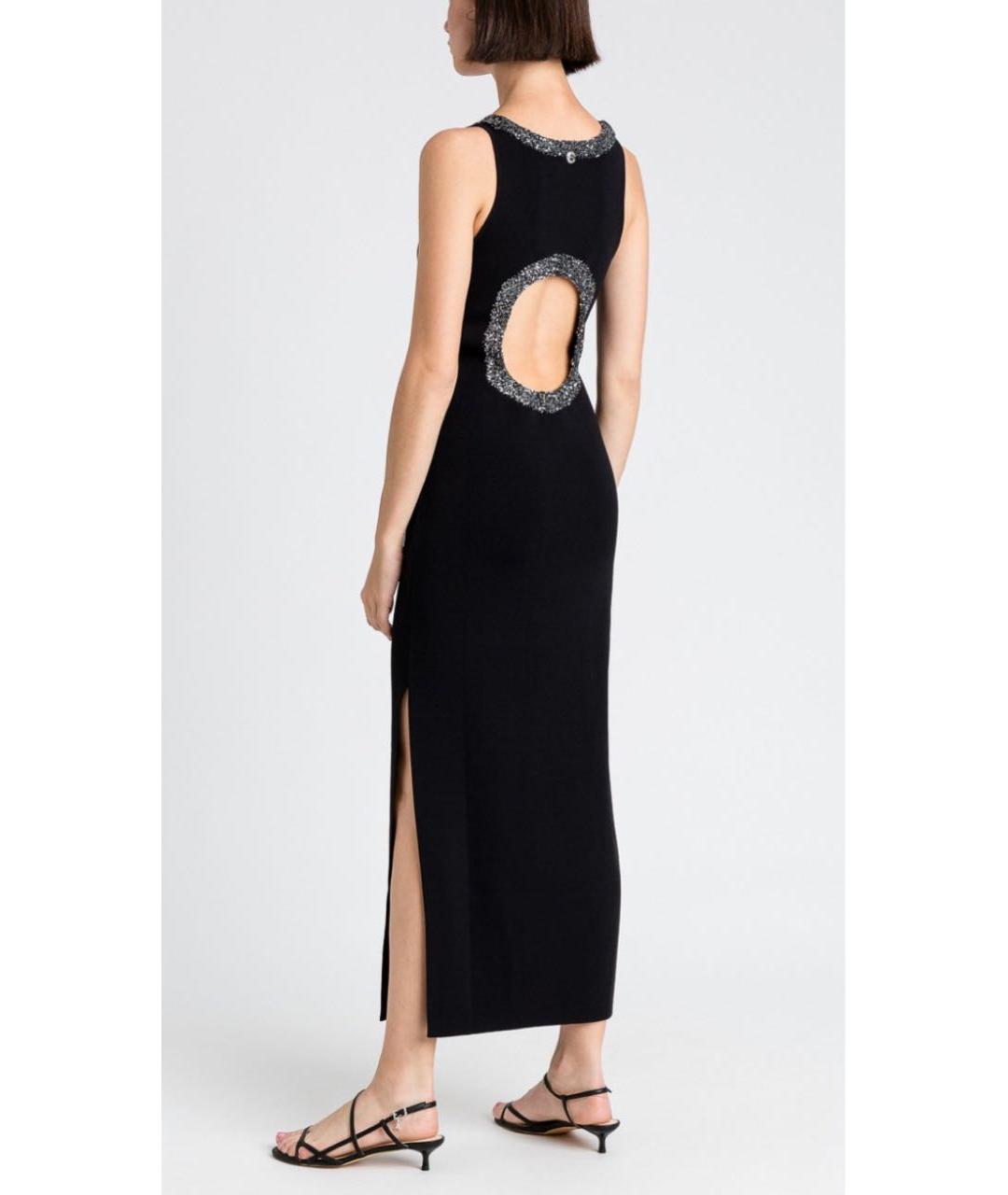 TWIN-SET Черное вискозное коктейльное платье, фото 6